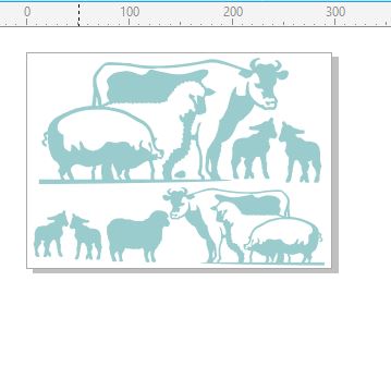 farm animals cow, cattle, pig, sheep, lamb ,farm, country, 110 x